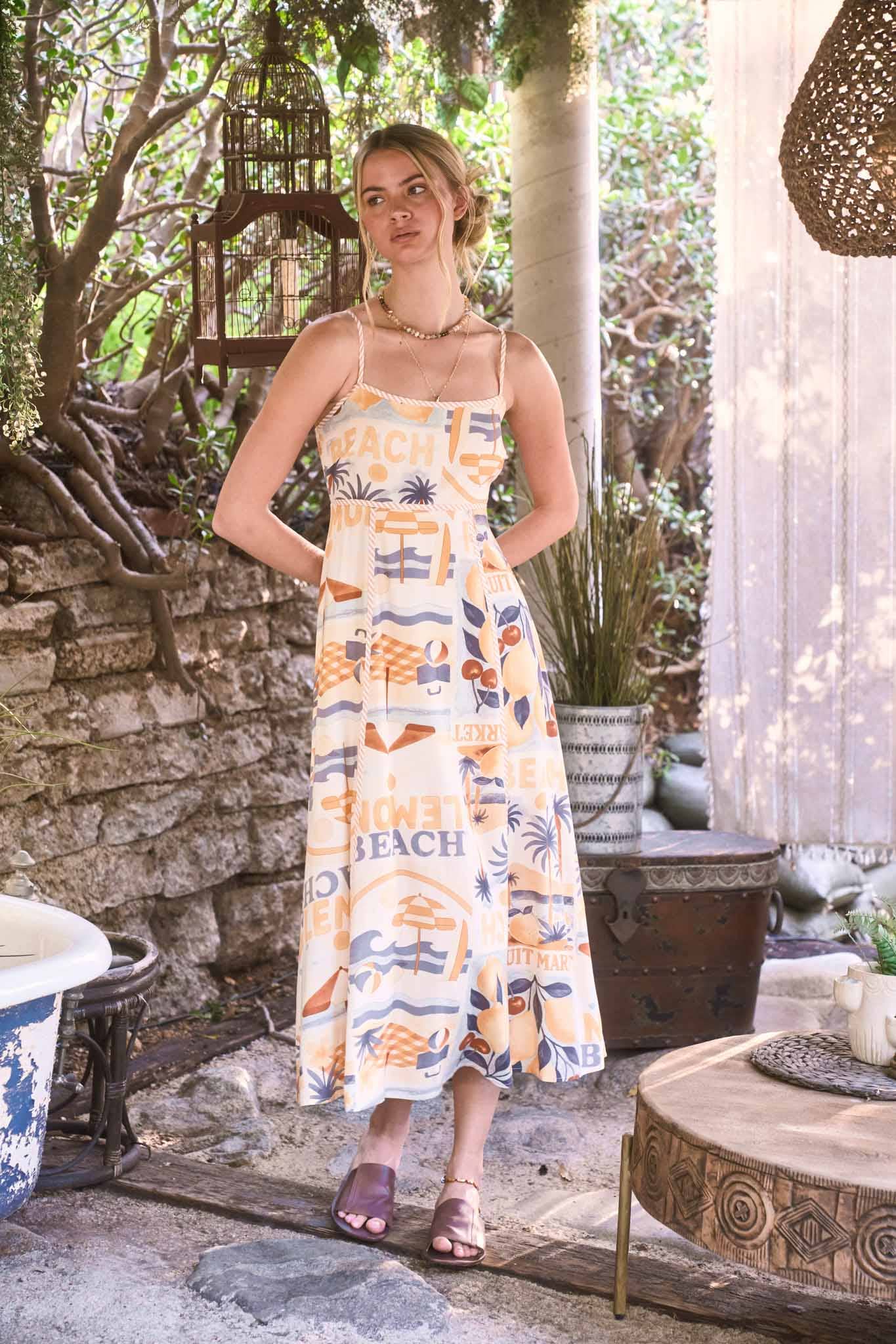Beach Graphic Midi Dress (REG)