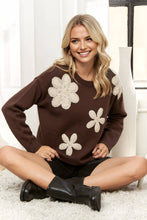 Flower Flourish Sweater in Coffee (REG)