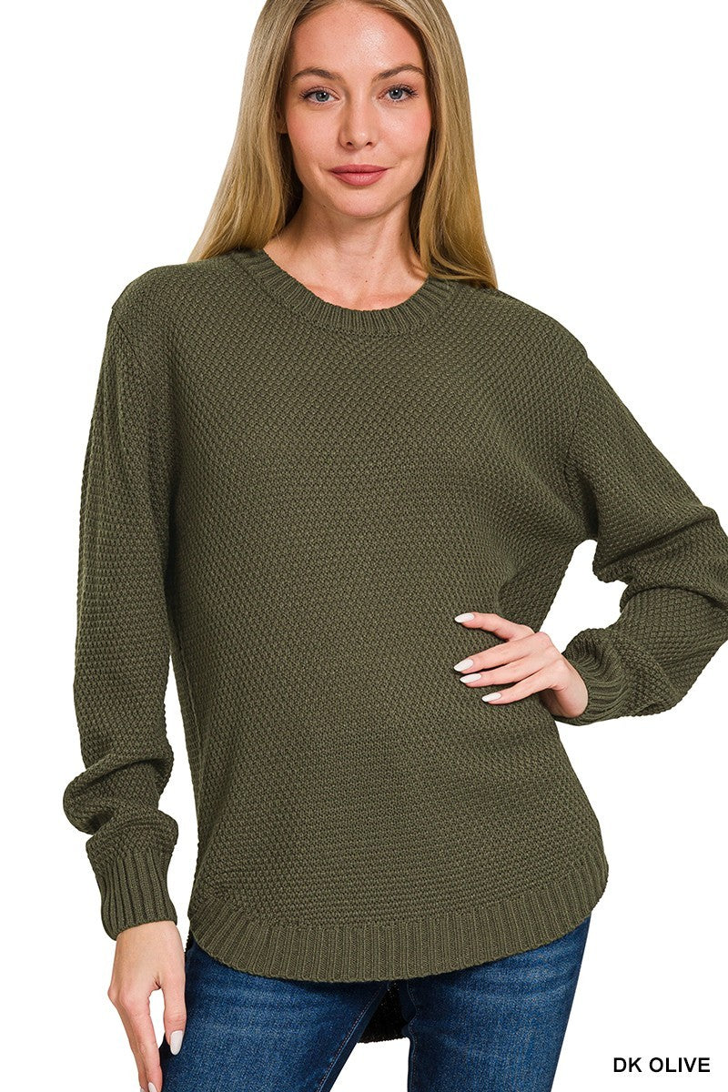 Basic Bonnie Sweater in Dk Olive (REG)