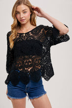 Classy Crochet Lace Top in Black (REG)