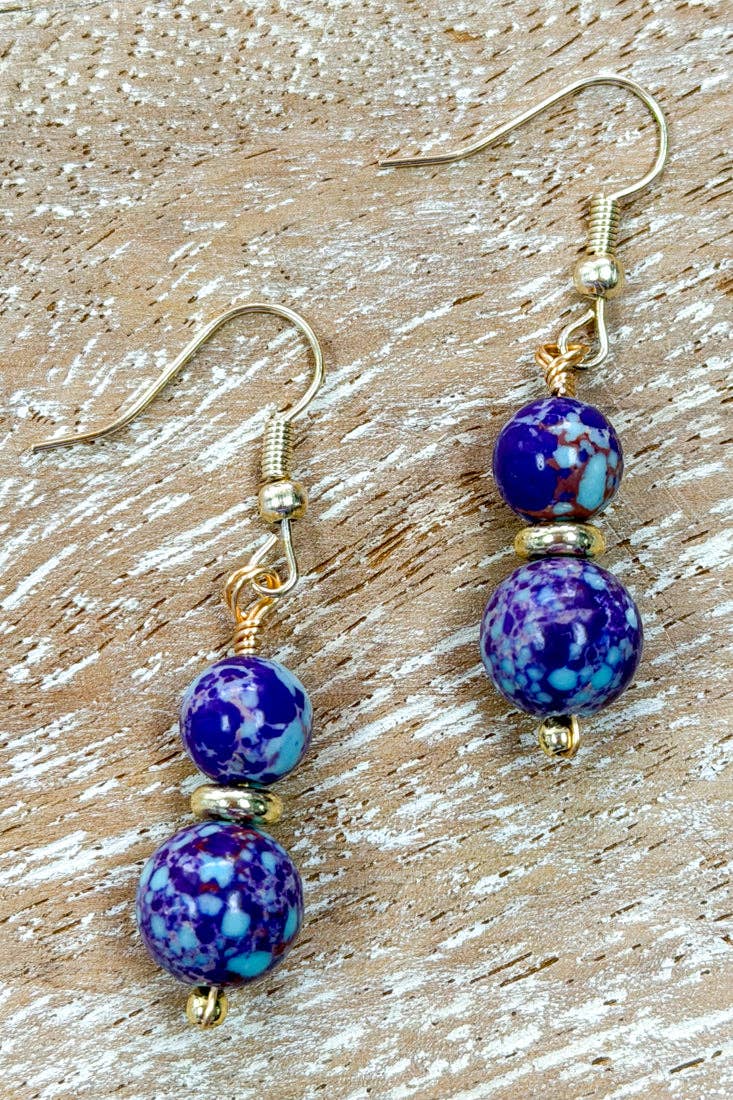 Blue/Purple Jasper Ruthie Earrings