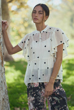Sheer Polka Dot Babydoll Top in Cream (REG)