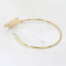 Oval Stone Bangle Bracelet