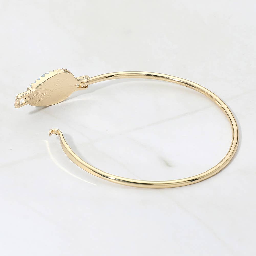 Oval Stone Bangle Bracelet