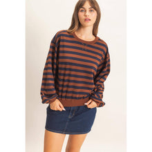 Lyla Striped Sweatshirt in Brown (REG)