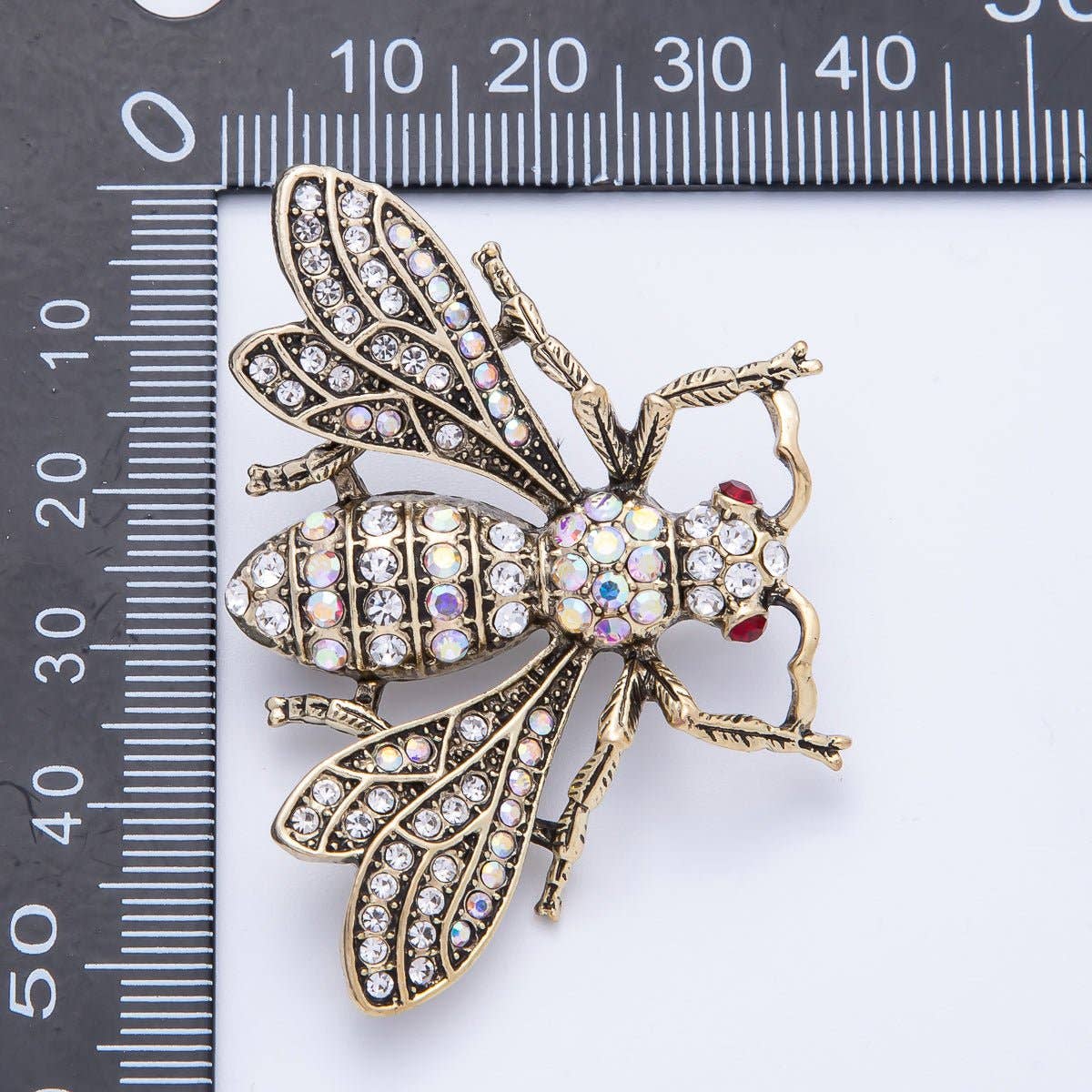 Antique CZ Bee Brooch