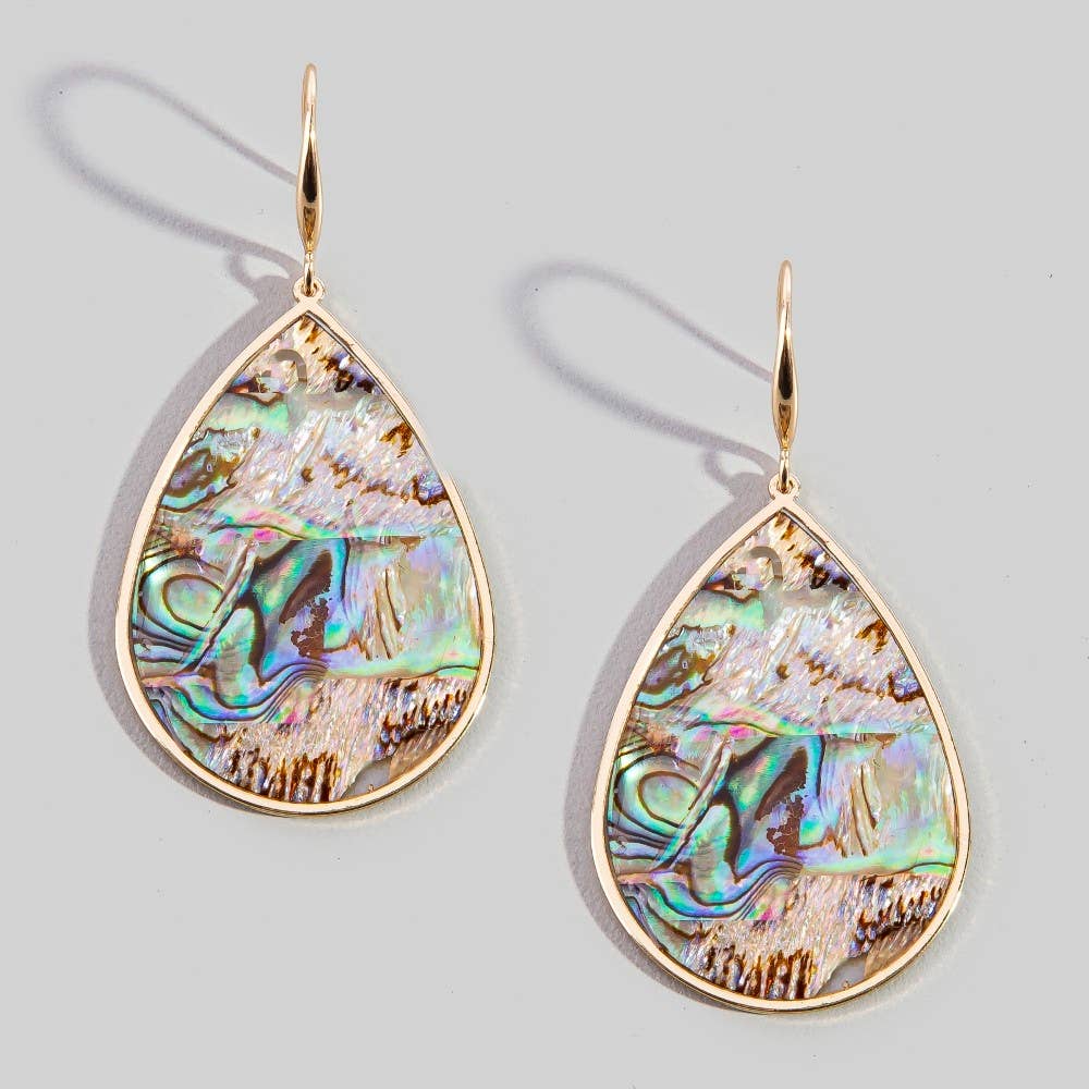 Iridescent Shell Teardrop Earrings