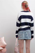 Tasha Cable Knit Sweater in Navy (REG)