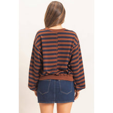 Lyla Striped Sweatshirt in Brown (REG)