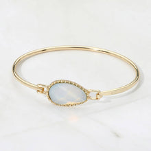 Oval Stone Bangle Bracelet