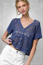 Scallop Summer Cardigan in Indigo (REG)