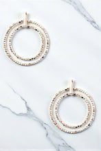 Double Ring Beaded Drop Earrings