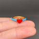 18K Stainless Steel Enamel Heart Ring