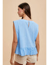 Sleeveless Babydoll Top in Sky Blue