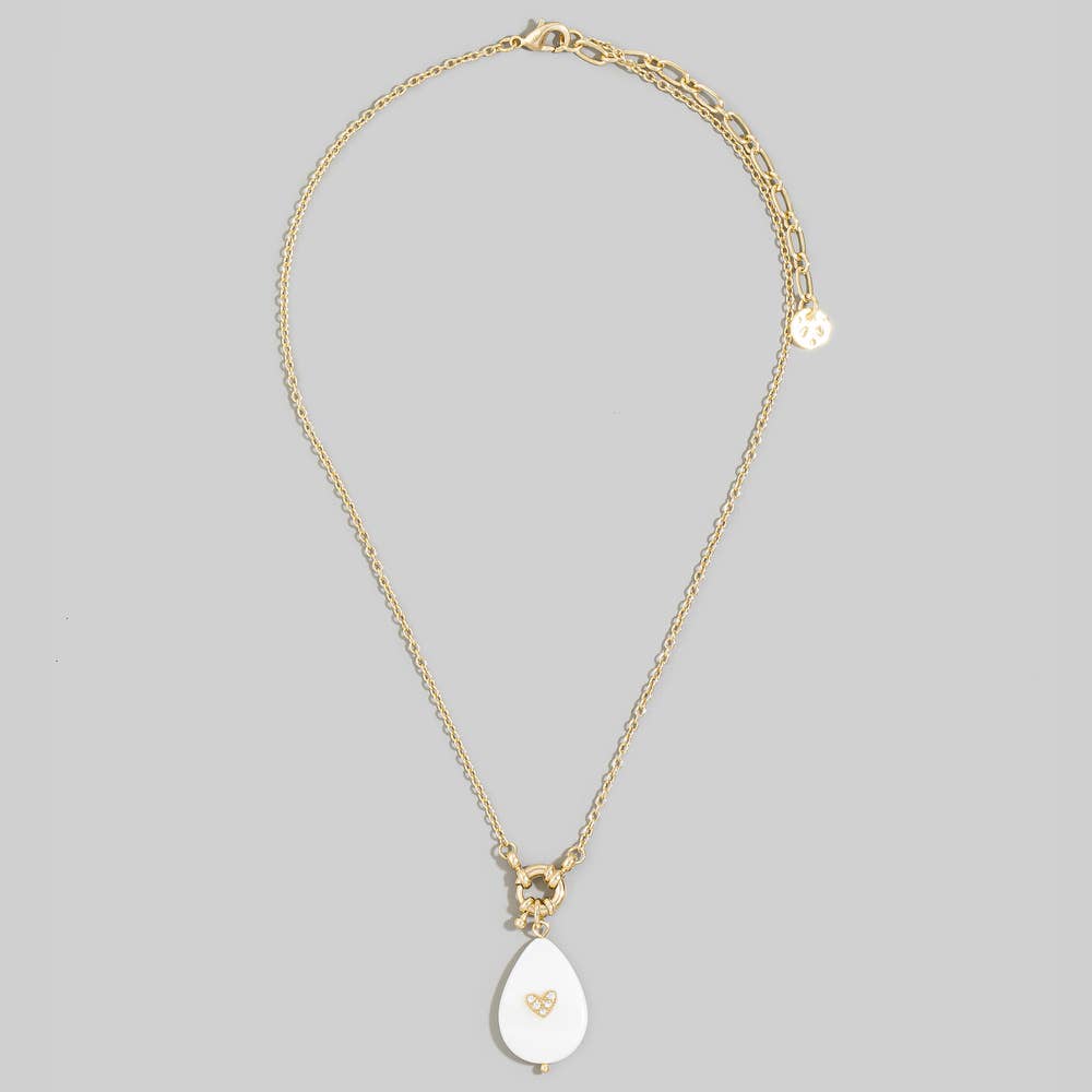 Shell Teardrop Heart Necklace