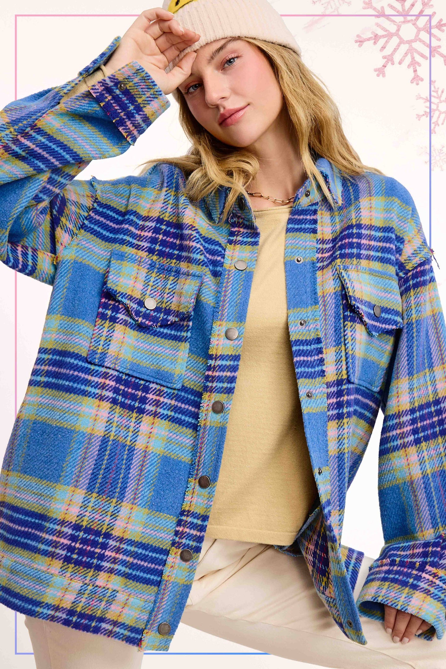 Sky Plaid Shacket (REG)