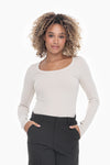 Slim Fit Scoop Top in Oat Milk (REG/PLUS)