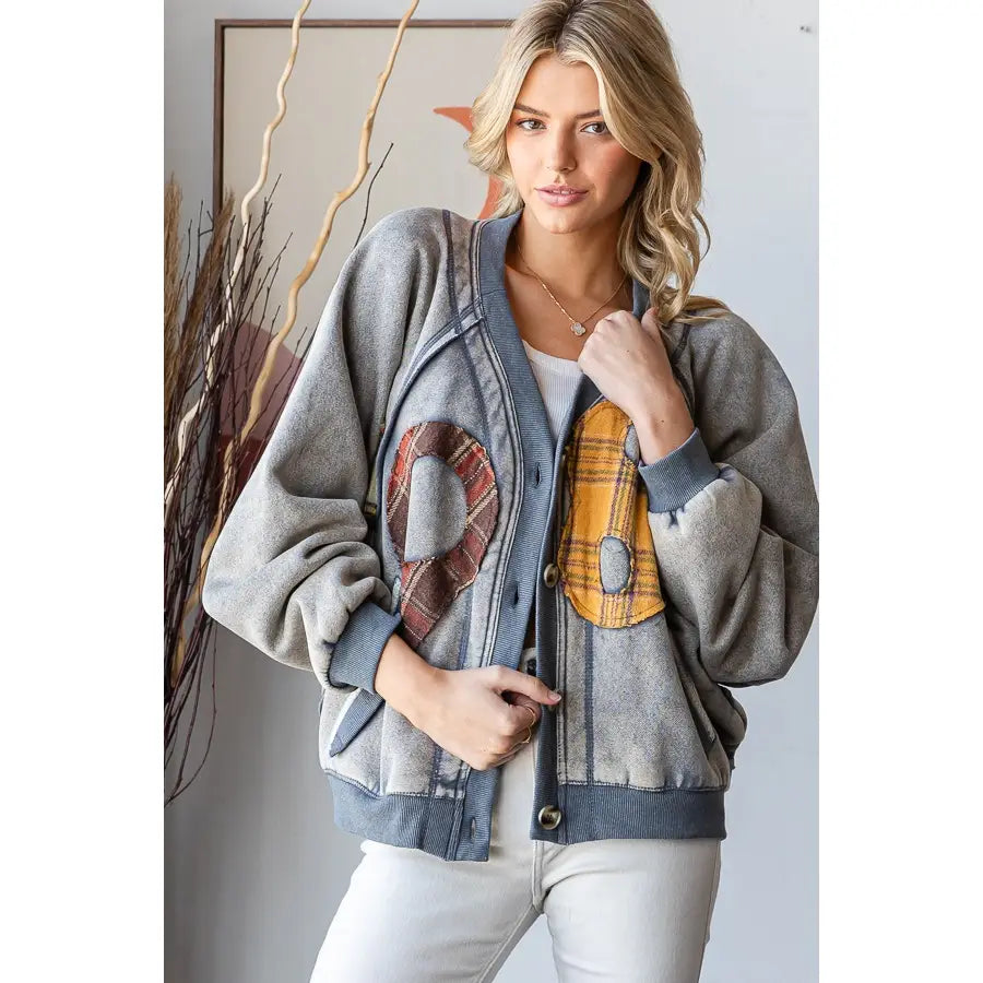 1983 Patchwork Cardigan in Dolphin (REG)
