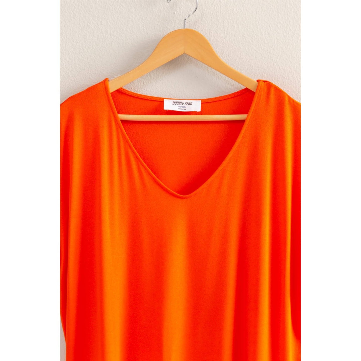Basic V Neck Dolman Top in Tomato (REG)