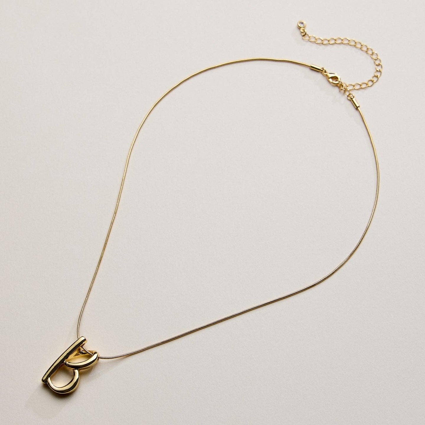 Gold Dipped Fancy Initial Necklace