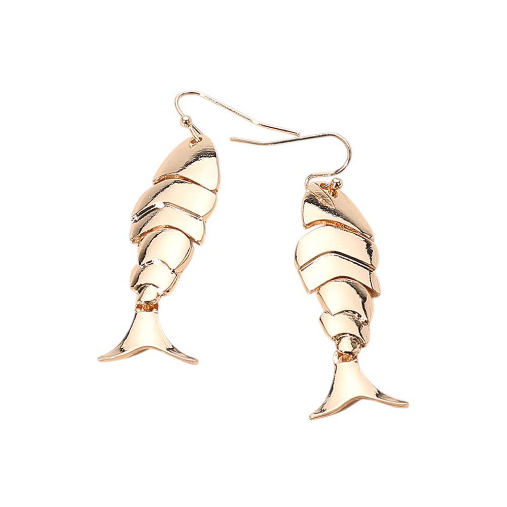 Metal Fish Dangle Earrings