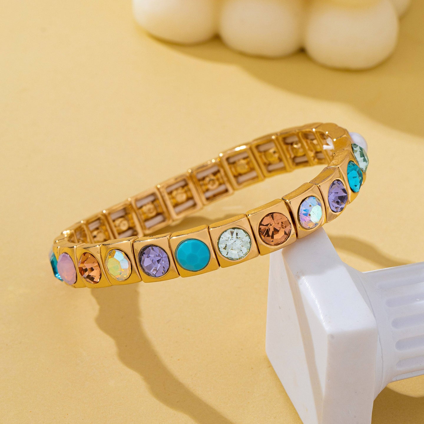 Radiant Multi Stone Stretch Bracelet