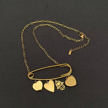 18K Gold Plated Pin Charm Necklace