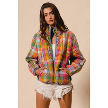 Vibrant Plaid Quilted Jacket (REG)