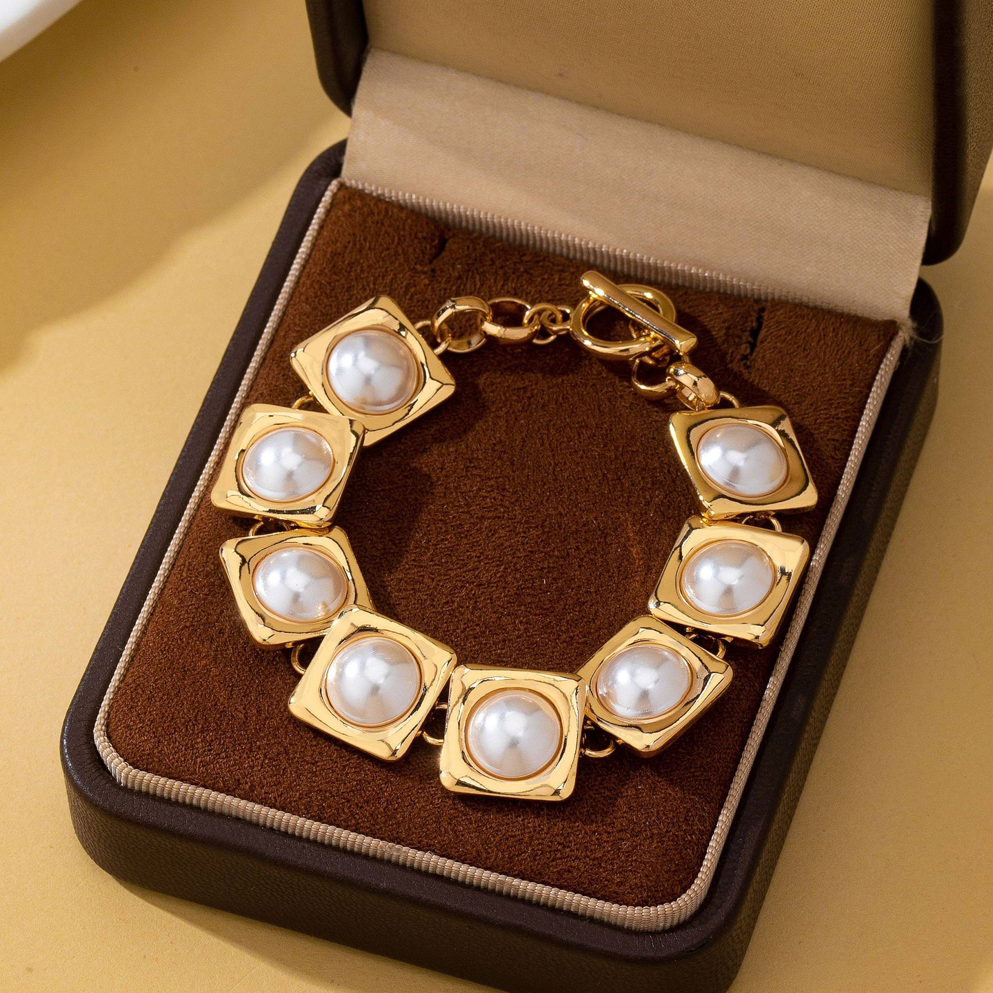 Pearl Square Statement Bracelet