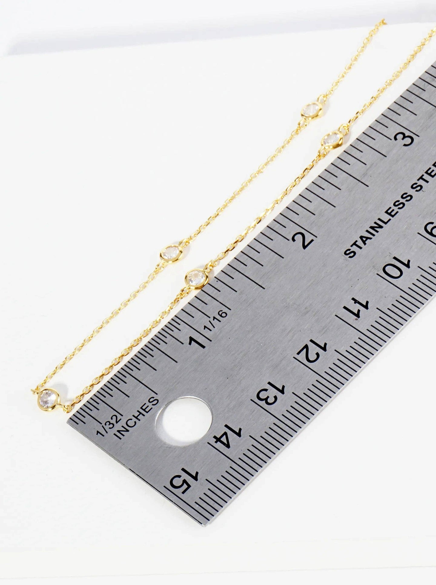 18K Dipped Bezel CZ Anklet