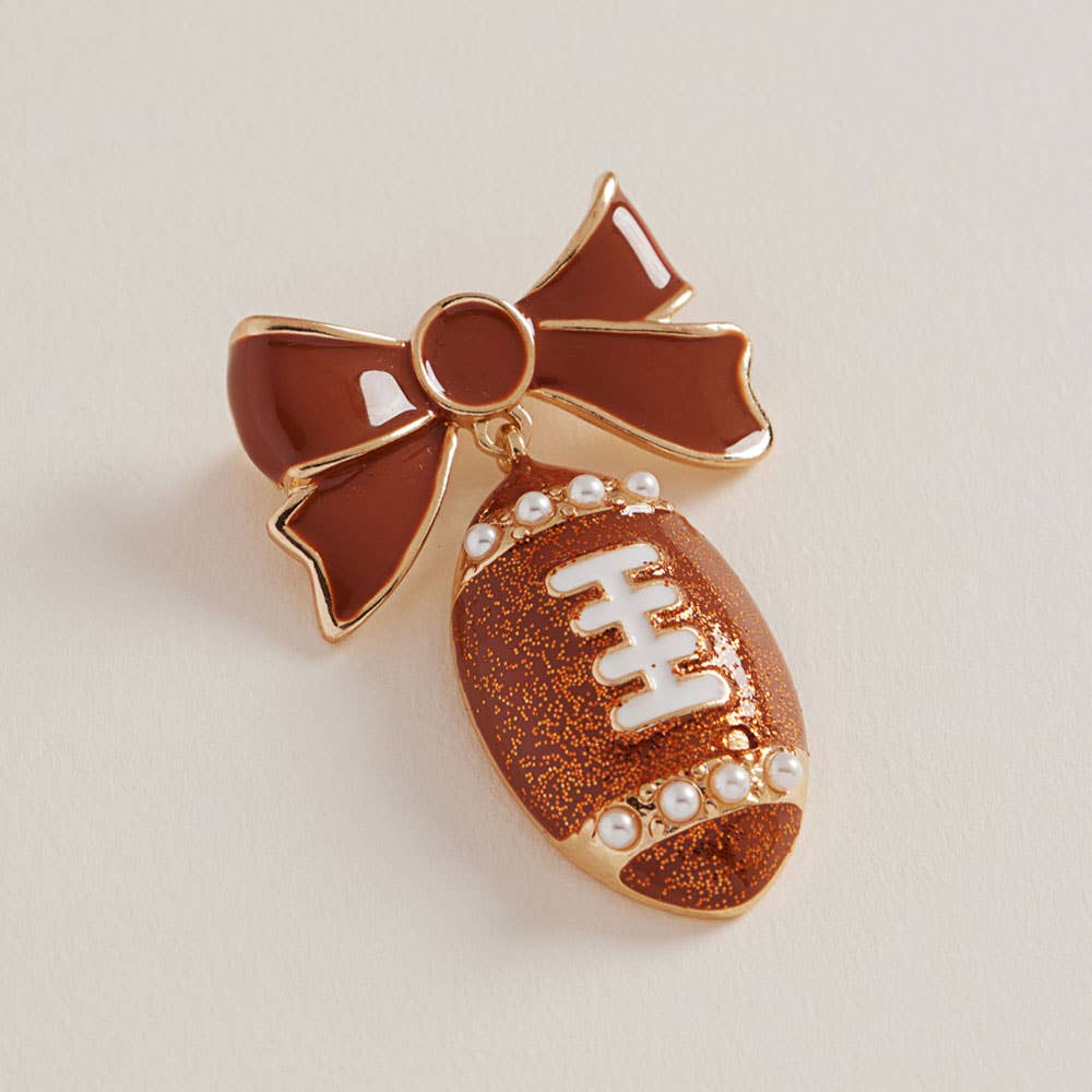 Football Bow Brooch
