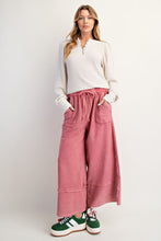 Washed Terry Palazzo Pants in Boho Red (REG)