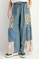 Denim Patchwork Drawstring Pants (REG)