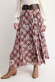 Plaid Flower Mesh Maxi Skirt (REG)