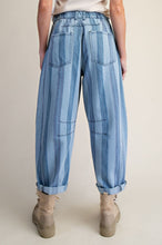 Striped Light Denim Barrel Pants (REG)
