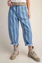 Striped Light Denim Barrel Pants (REG)