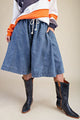 Drawstring Wide Leg Culotte Pants (REG)