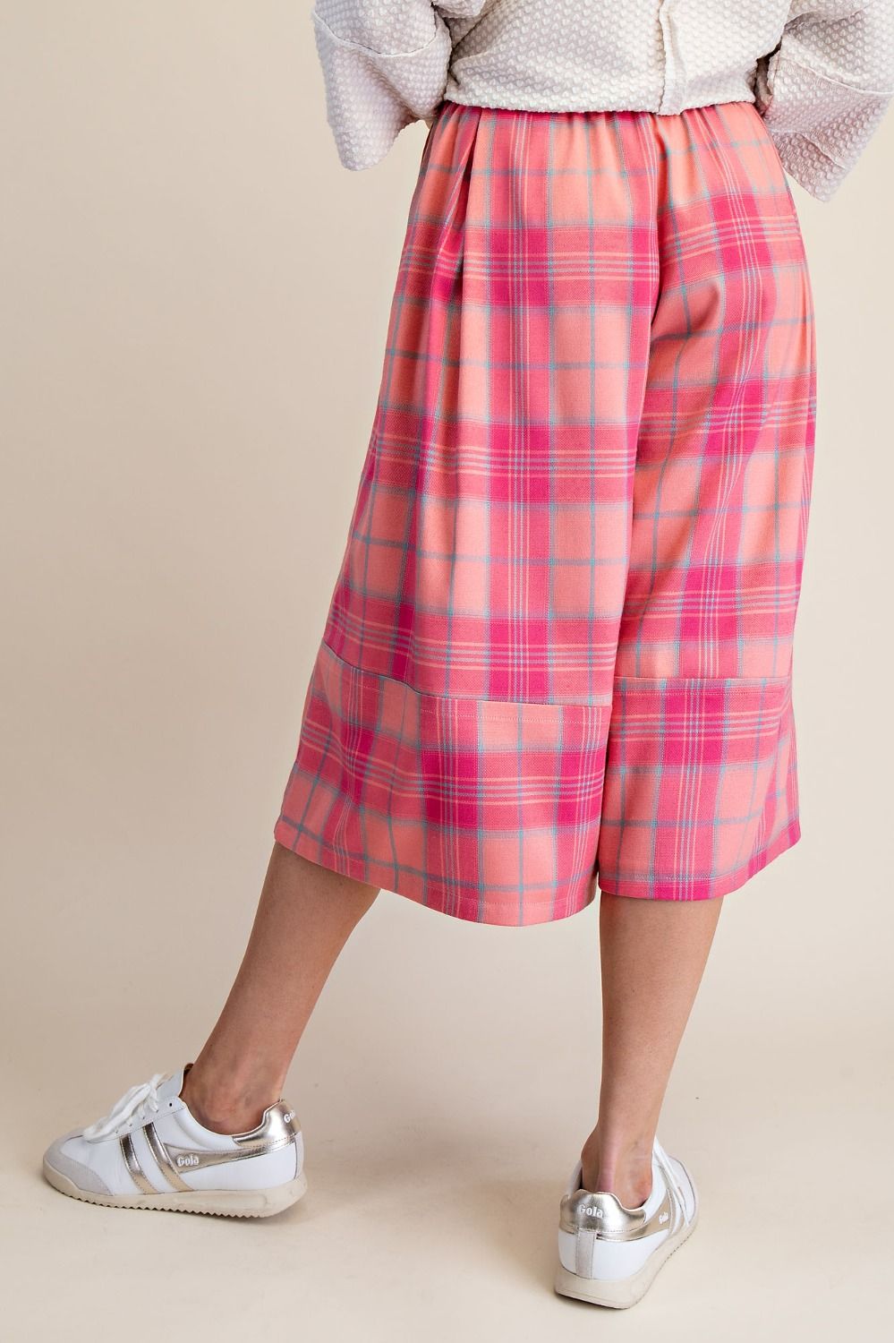 Hot Pink Plaid Capri Pants (REG)