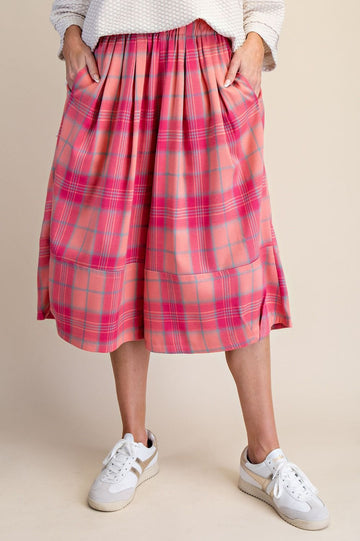 Hot Pink Plaid Capri Pants (REG)