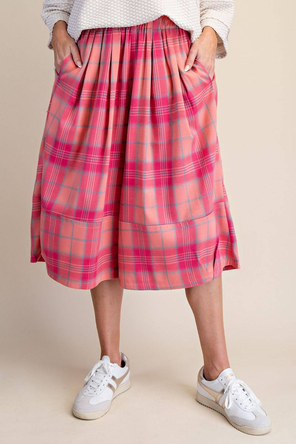 Hot Pink Plaid Capri Pants (REG)