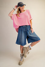Pleated Wide Leg Bermuda Shorts (REG)