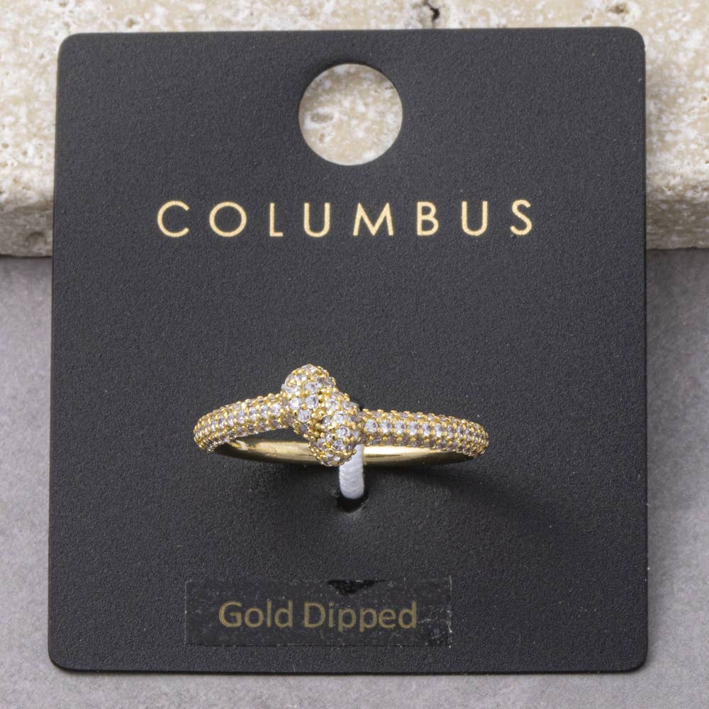 Gold Dipped Pave Knot Ring