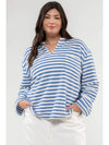 Blue Striped Top with Pocket