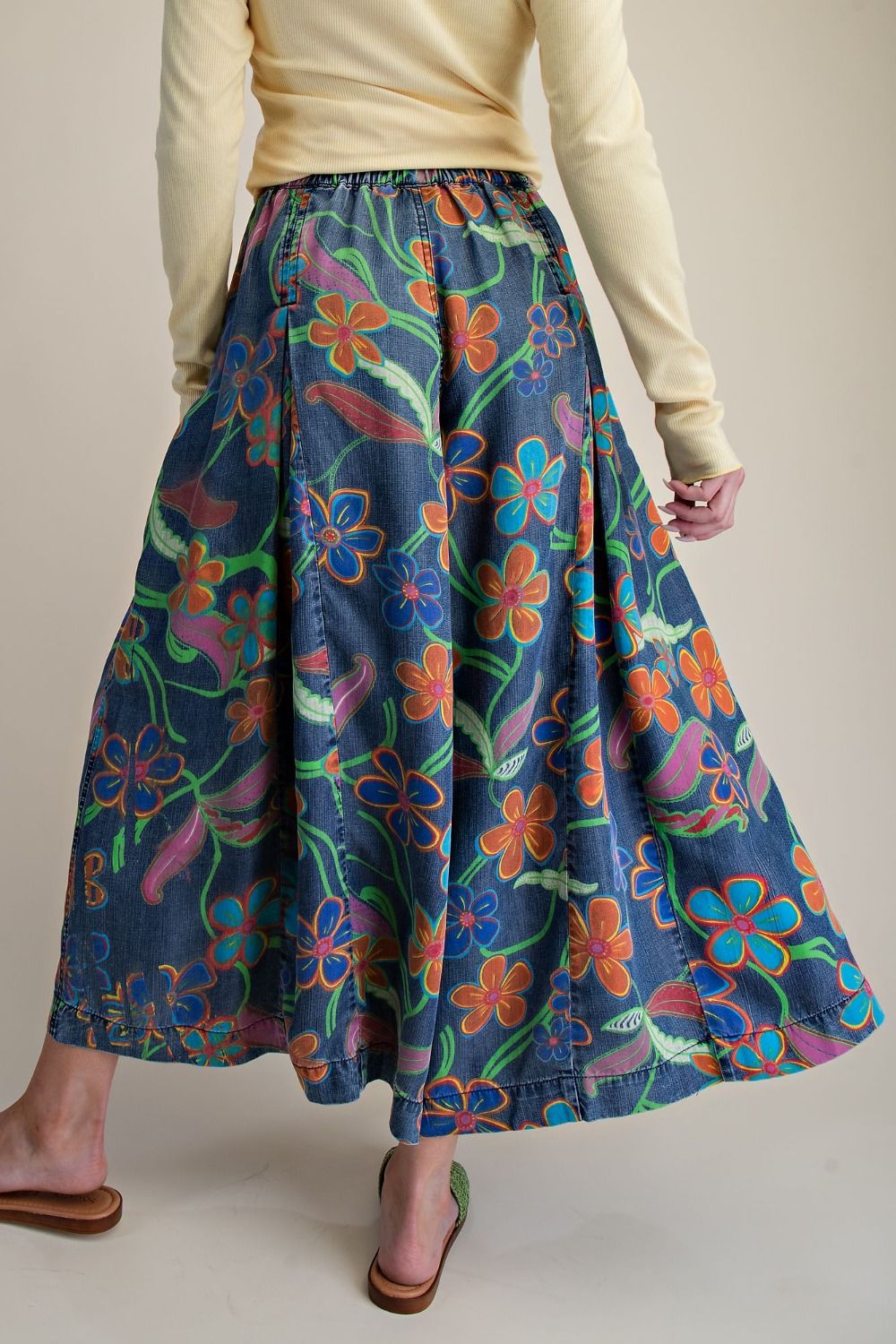 Funky Floral Wide Leg Culotte Pants (REG)