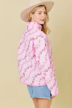 Pink Floral Quilted Jacket (PLUS)