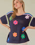 Flower Patch Cover Up Top in Ink (REG)
