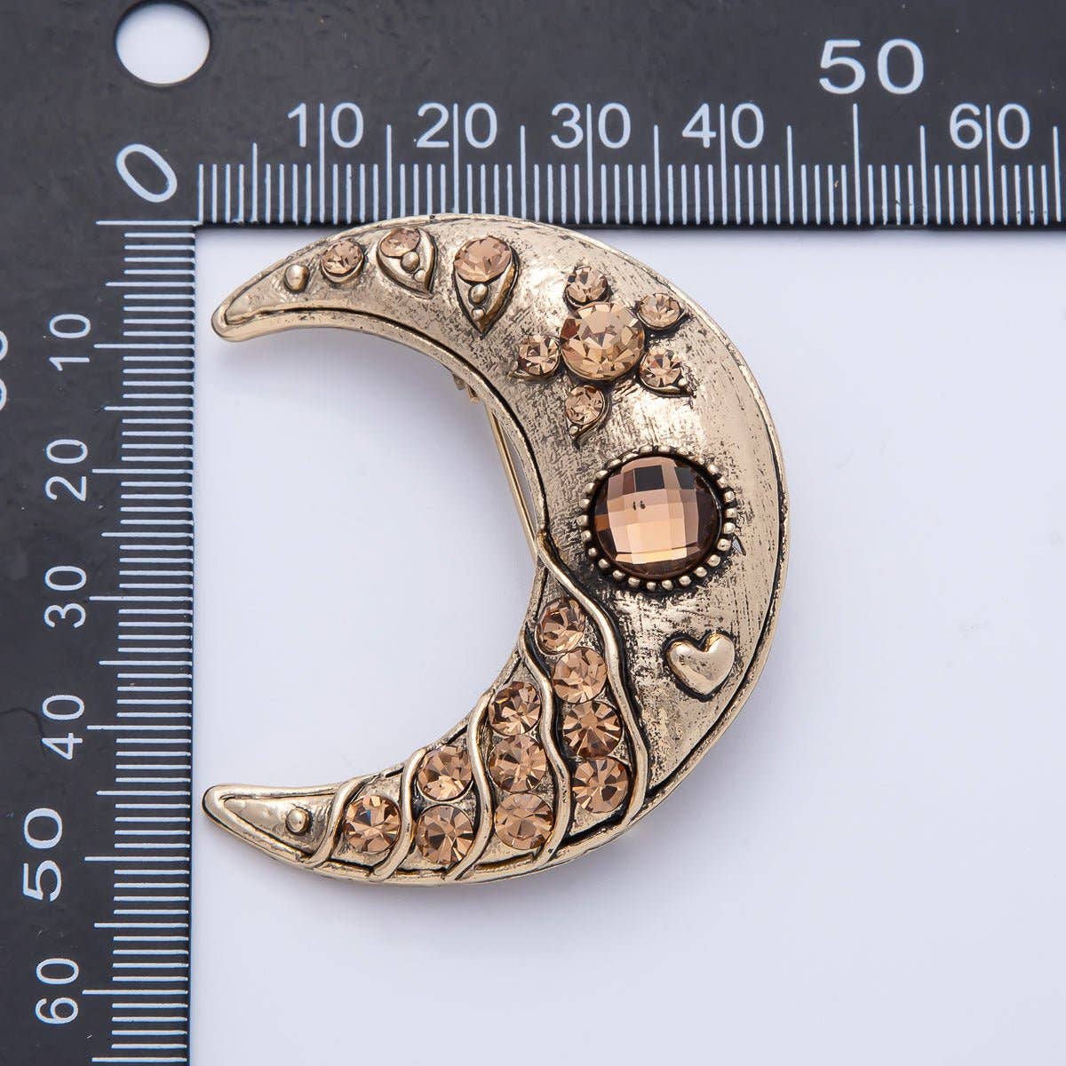 Celestial Crescent Moon Brooch
