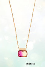 2 Tone Rectangle Stone Necklace