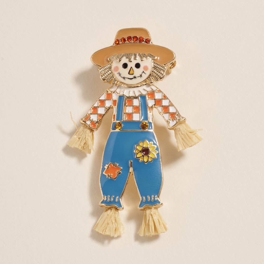 Whimsical Scarecrow Brooch