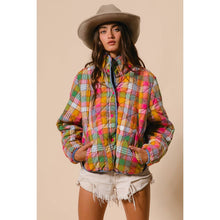Vibrant Plaid Quilted Jacket (REG)